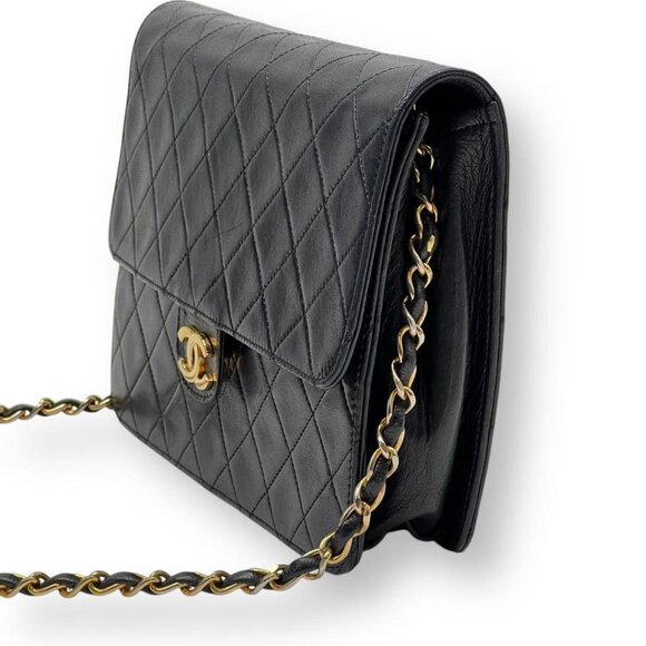 Authentic CHANEL 24K Timeless Classic Vintage Small Single Flap Bag Chain Purse - Picture 10 of 16